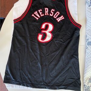 Iverson Black #3 Jersey- size large 44 by champion.